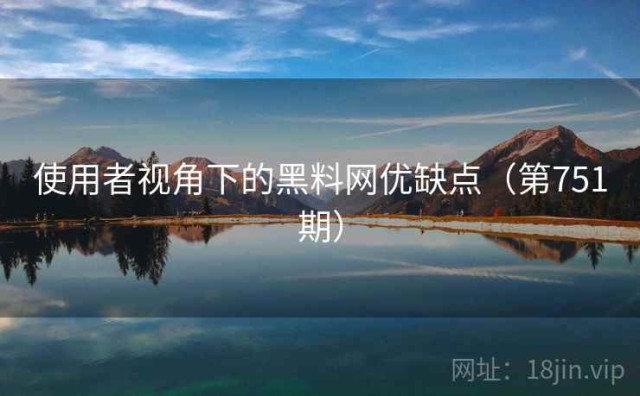 使用者视角下的黑料网优缺点（第751期）