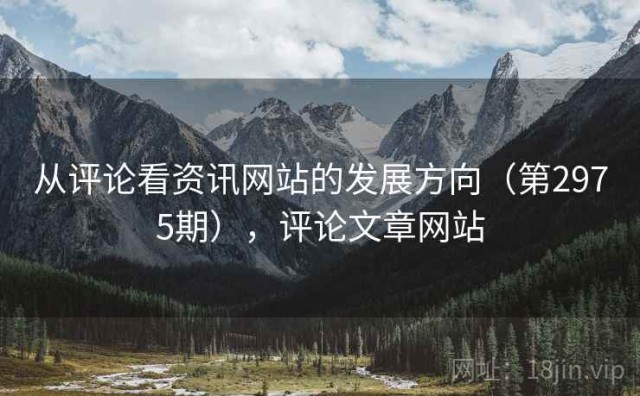从评论看资讯网站的发展方向（第2975期），评论文章网站